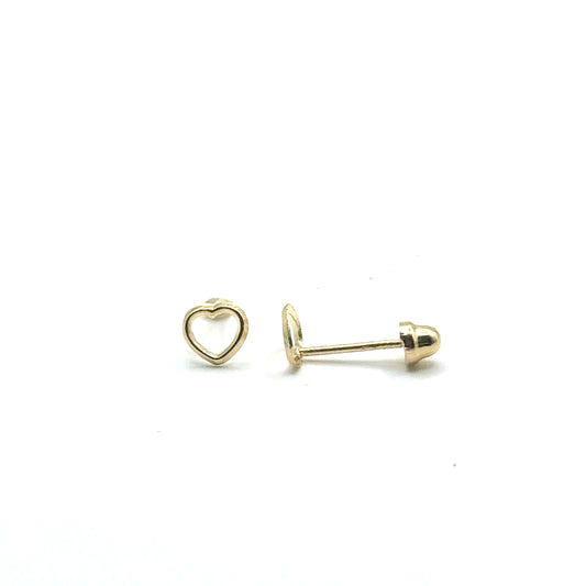 Aretes (corazon) en Oro 14K