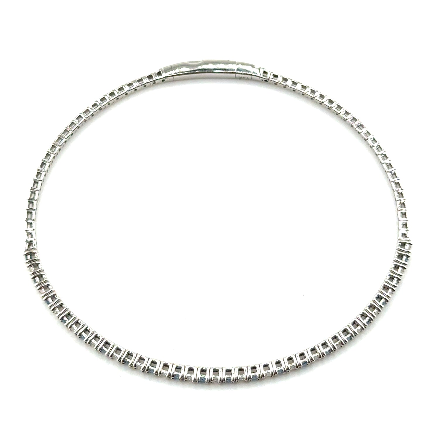 Caña Flexible con Diamantes Laboratorio (azul) en Oro 14K