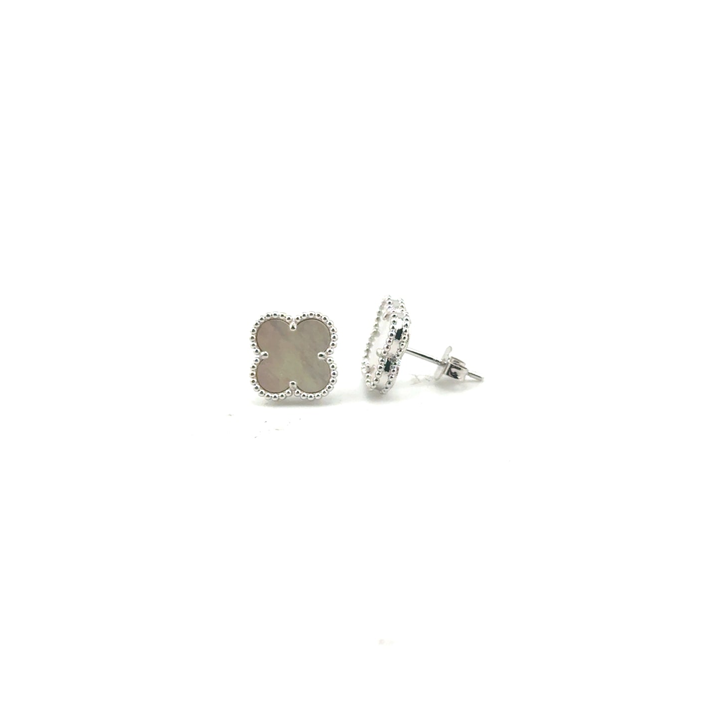 Aretes Trébol (madre de perla) en Plata