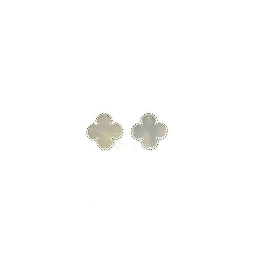 Aretes Trébol (madre de perla) en Plata