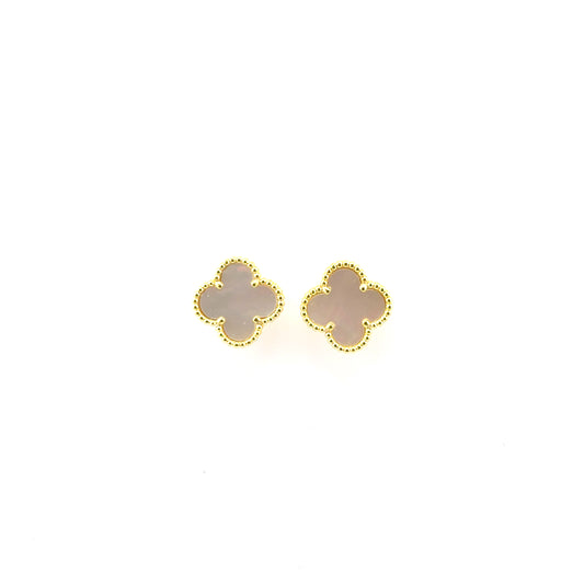 Aretes Trébol (madre de perla) en Plata