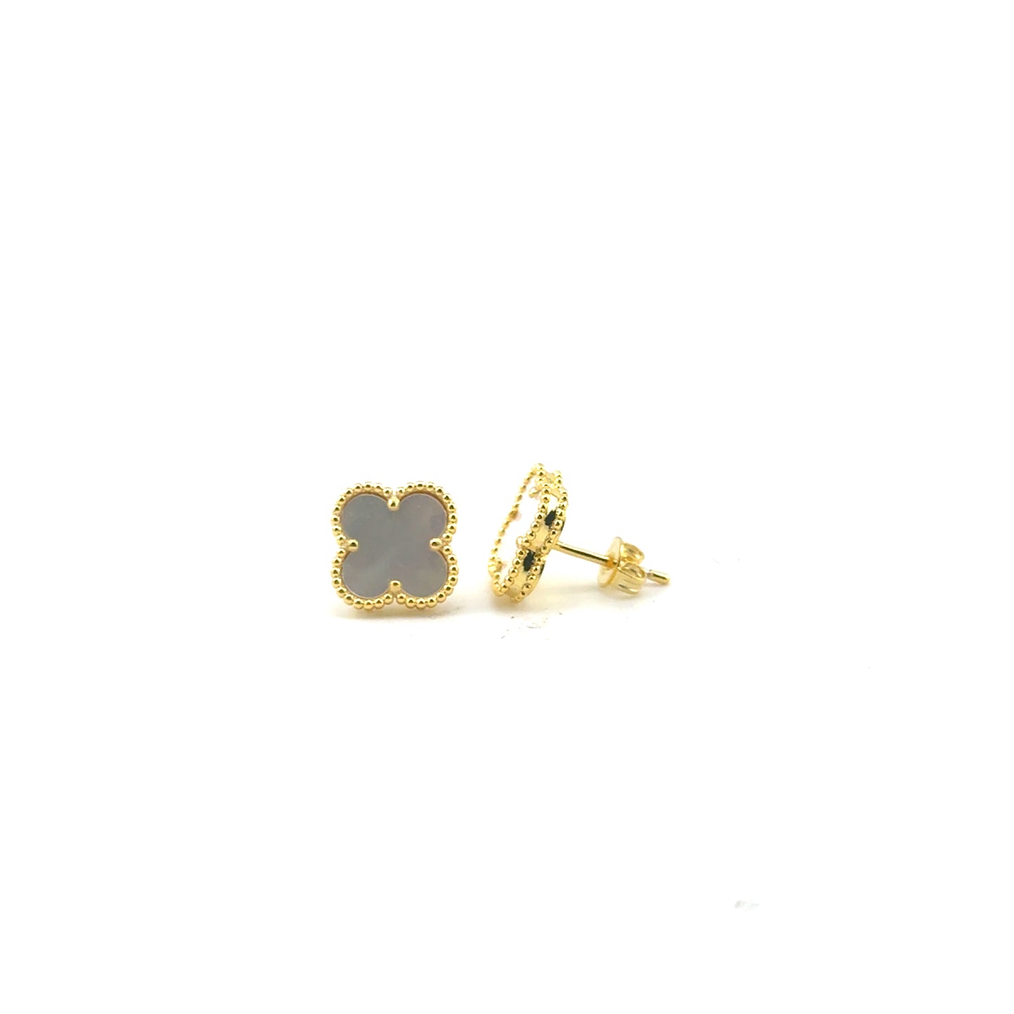 Aretes Trébol (madre de perla) en Plata