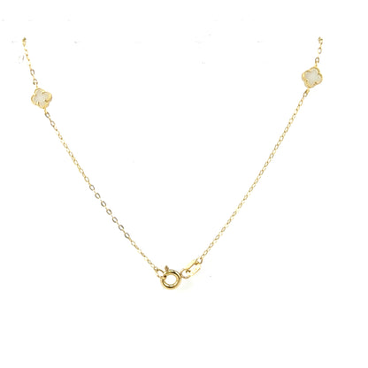 Collar Trebol (madre de perla) en Oro 10K