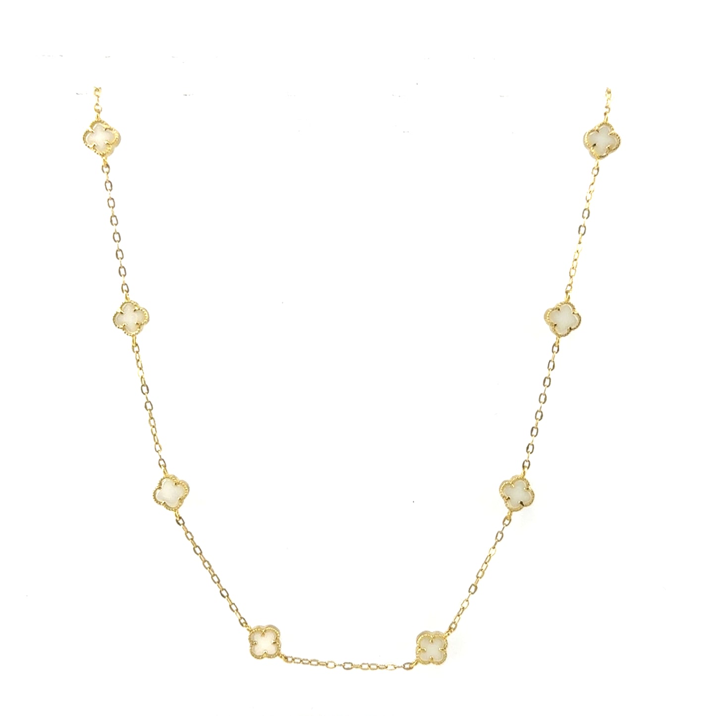 Collar Trebol (madre de perla) en Oro 10K