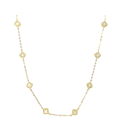 Collar Trebol (madre de perla) en Oro 10K