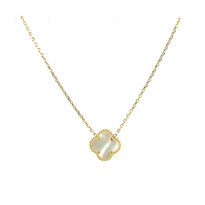 Collar Trebol (madre de perla) en Oro 10K