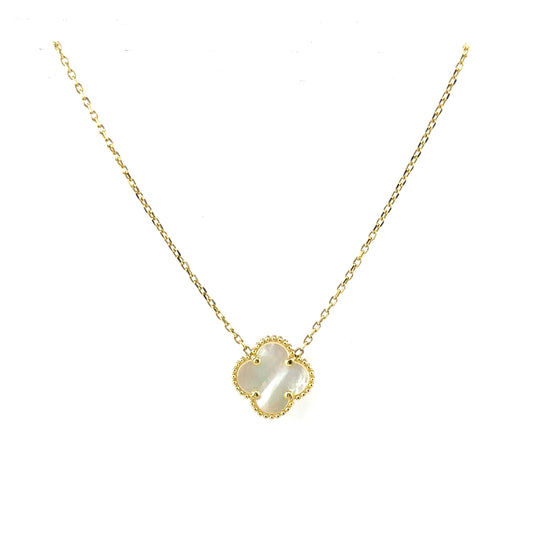 Collar Trebol (madre de perla) en Oro 10K