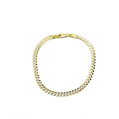 Pulsera (gourmet) en Oro (dos tonos) 10K