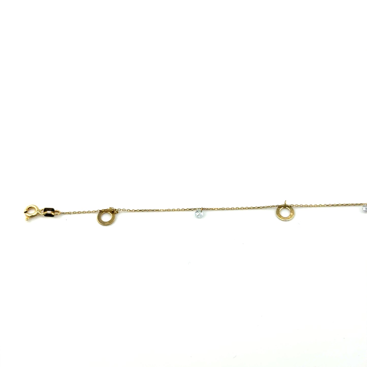 Tobillera (circulo y circonias) en Oro 10K