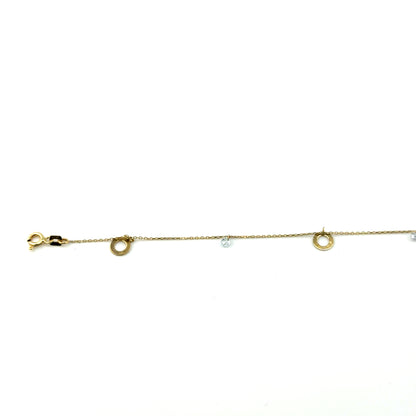 Tobillera (circulo y circonias) en Oro 10K