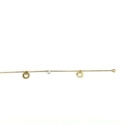 Tobillera (circulo y circonias) en Oro 10K