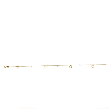 Tobillera (circulo y circonias) en Oro 10K