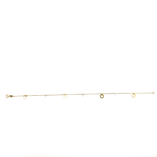 Tobillera (circulo y circonias) en Oro 10K