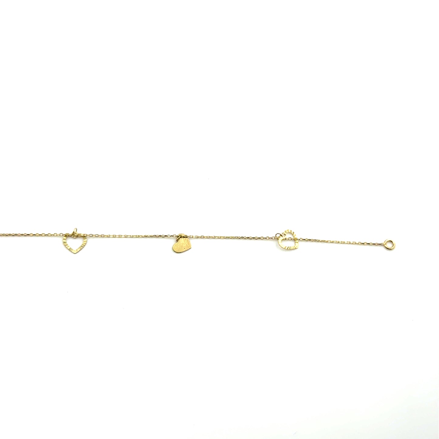 Tobillera (corazones) en Oro 10K