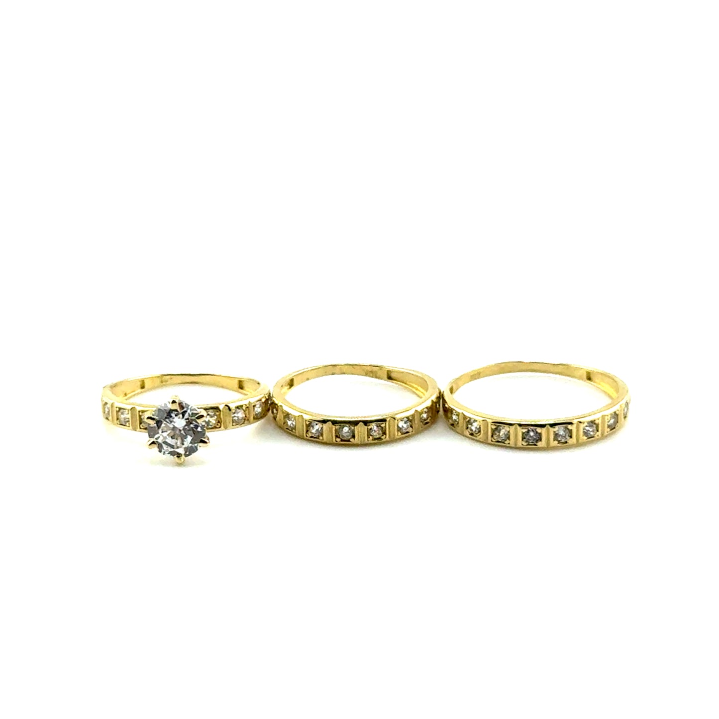 Trio de Boda en Oro 10K