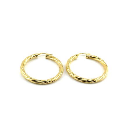 Argollas Retorcido en Oro 10K