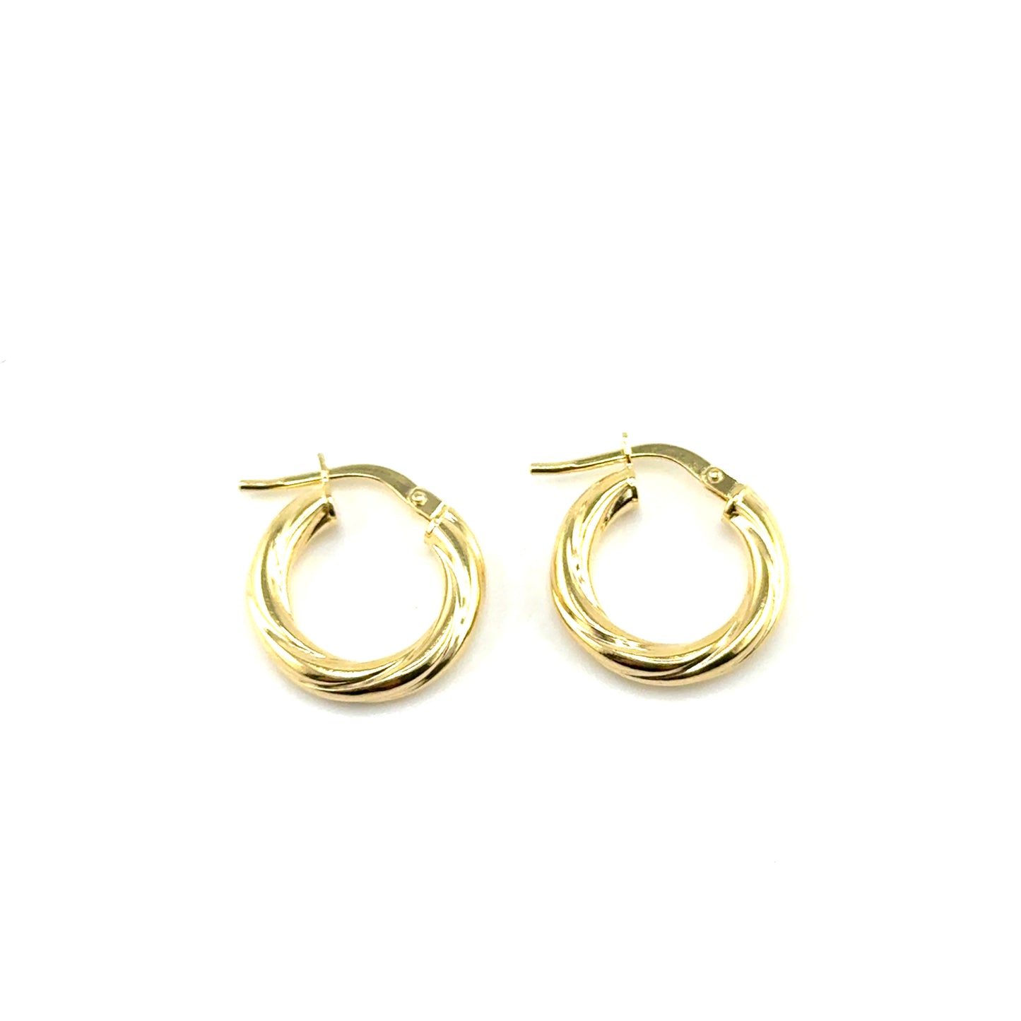 Argollas (pequeñas) Retorcidos en Oro 10K