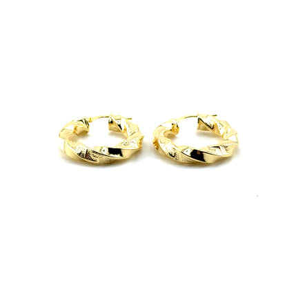 Argollas Chunky (retorcidos) en Oro 10K