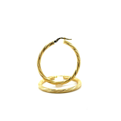 Argollas (corte diamante) en Oro 10K