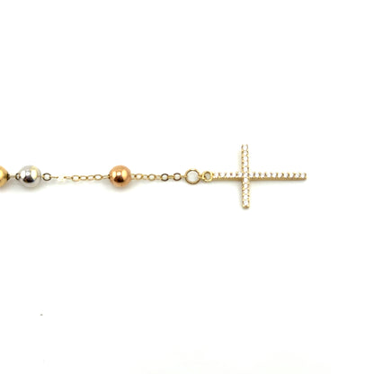 Pulsera (Rosario) en Oro 10K tres Tono
