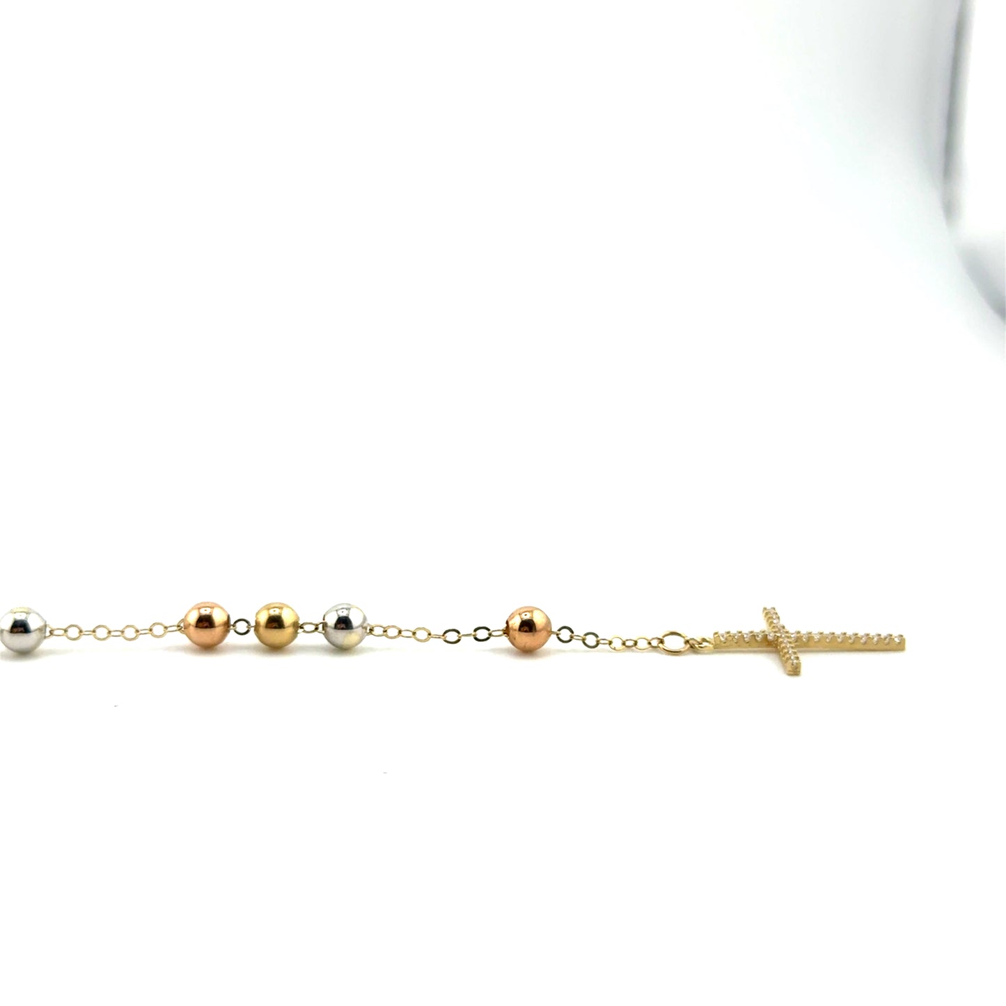 Pulsera (Rosario) en Oro 10K tres Tono