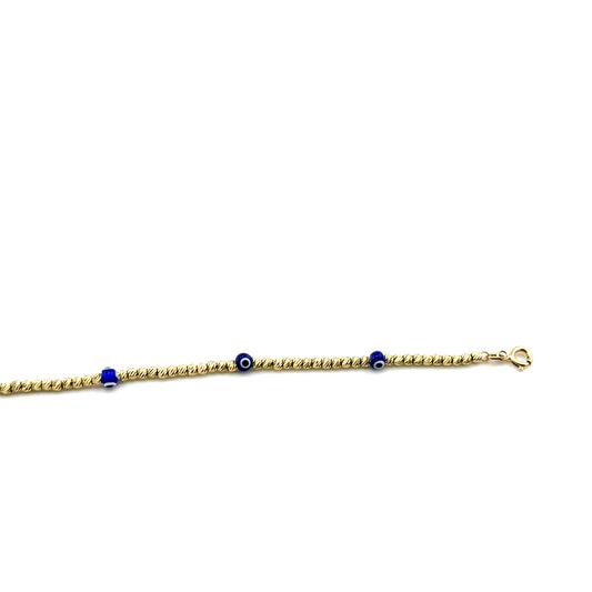 Pulsera (ojo con bolitas) en Oro 10K
