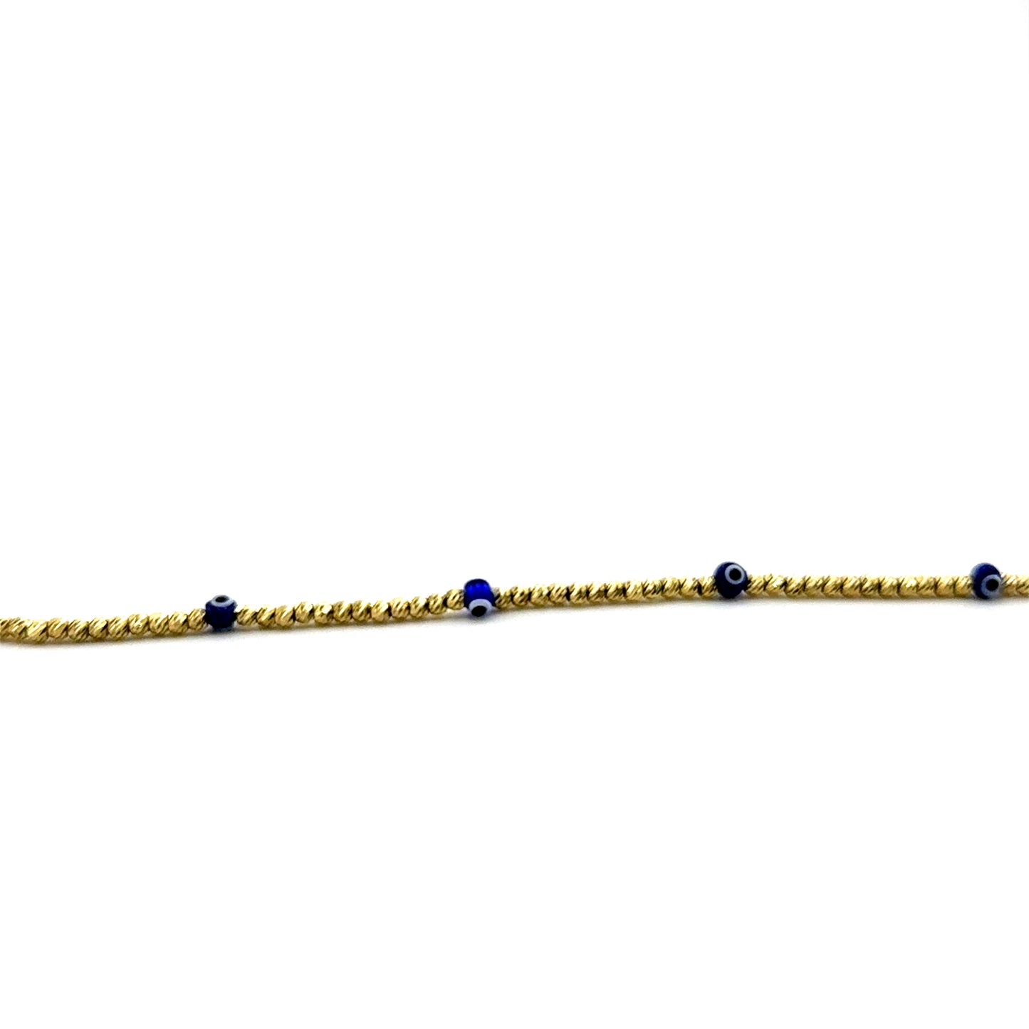 Pulsera (ojo con bolitas) en Oro 10K