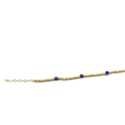 Pulsera (ojo con bolitas) en Oro 10K