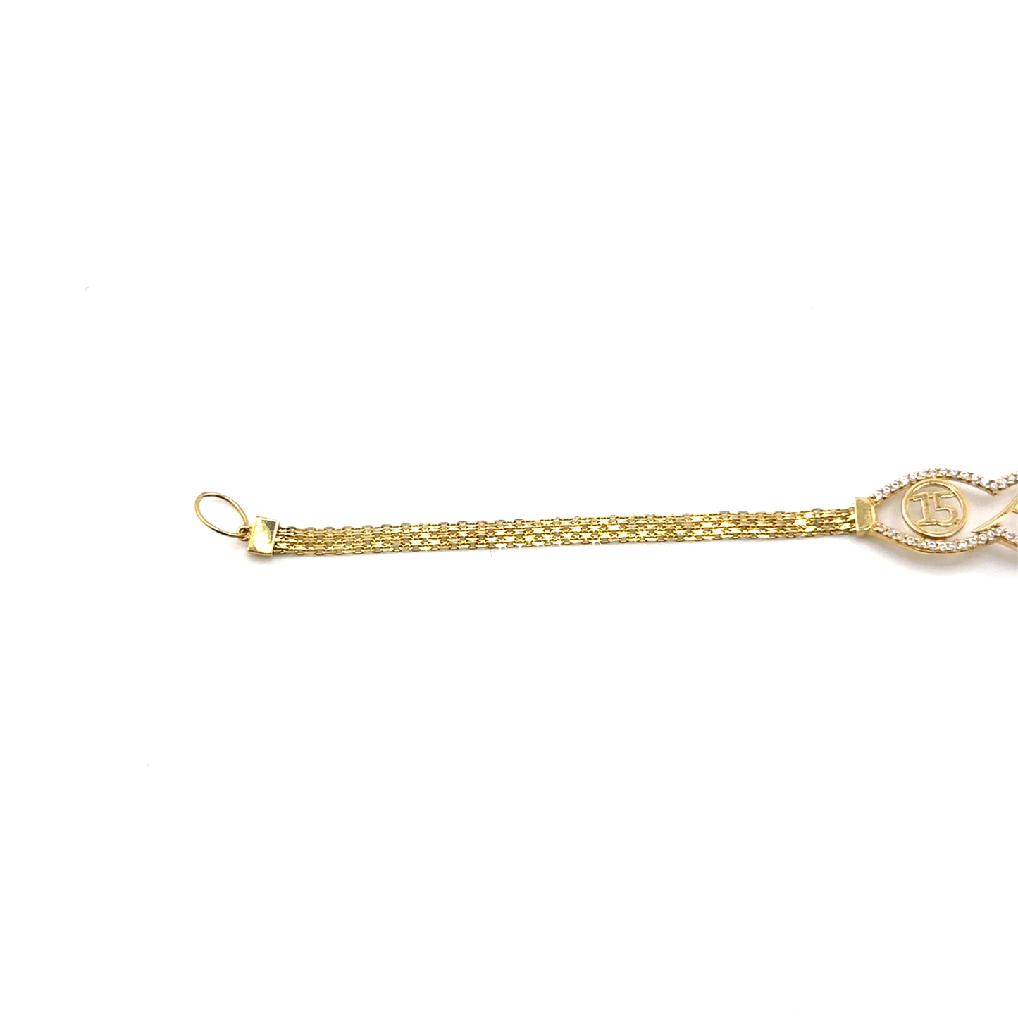 Pulsera Quinceaños en Oro 10K con Circones