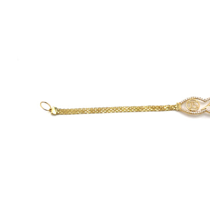 Pulsera Quinceaños en Oro 10K con Circones