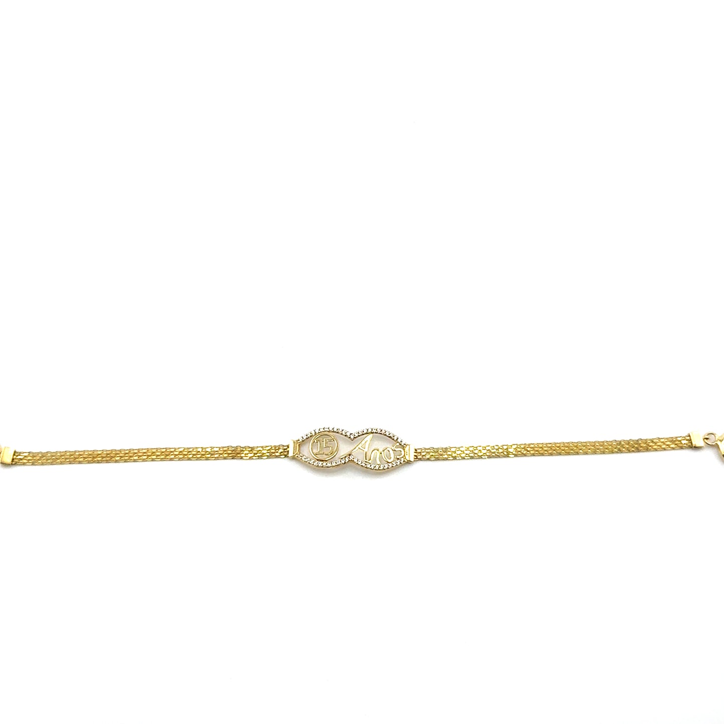 Pulsera Quinceaños en Oro 10K con Circones