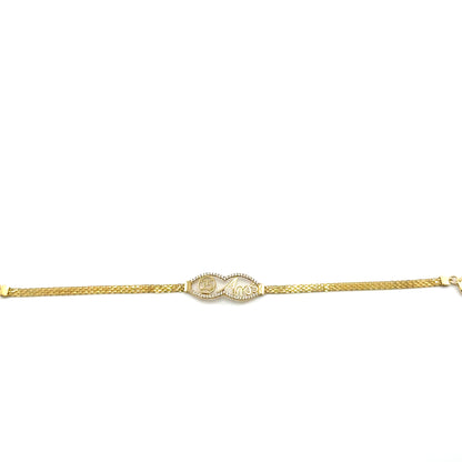 Pulsera Quinceaños en Oro 10K con Circones