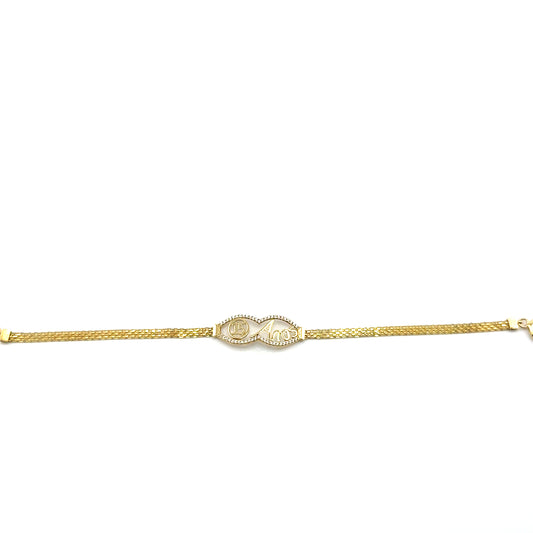 Pulsera Quinceaños en Oro 10K con Circones