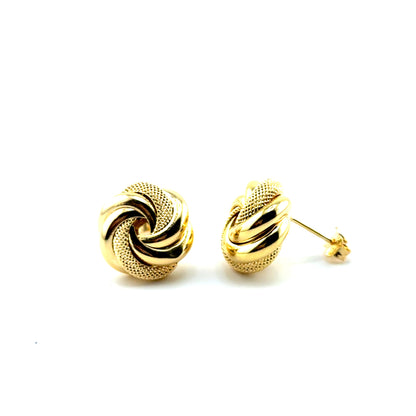 Aretes Nudos (14mm) en Oro 10K