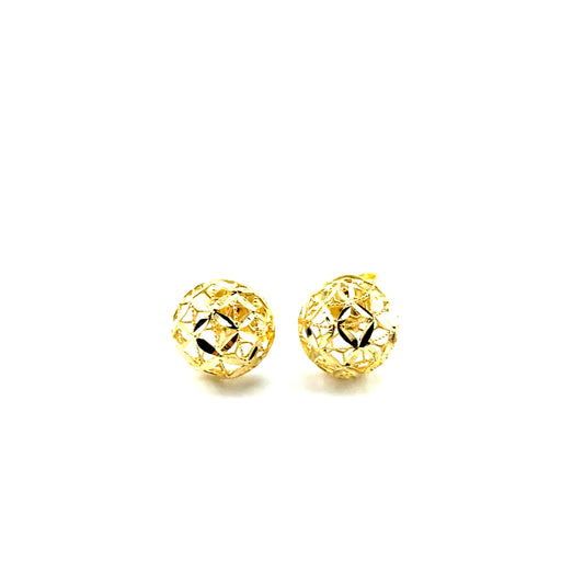 Aretes (media bolita 9mm) en Oro 10K