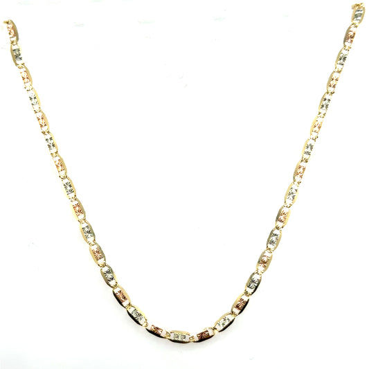 Cadena (marina) en Oro 10K Tres Tono