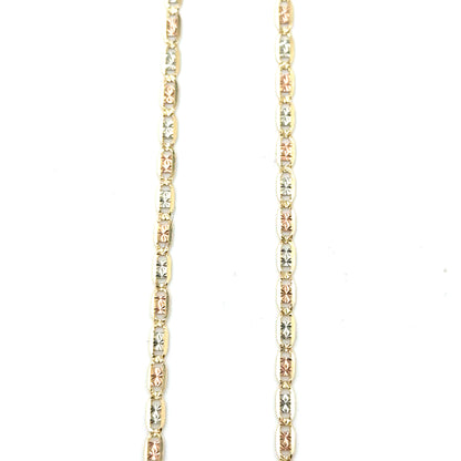 Cadena (marina) en Oro 10K Tres Tono