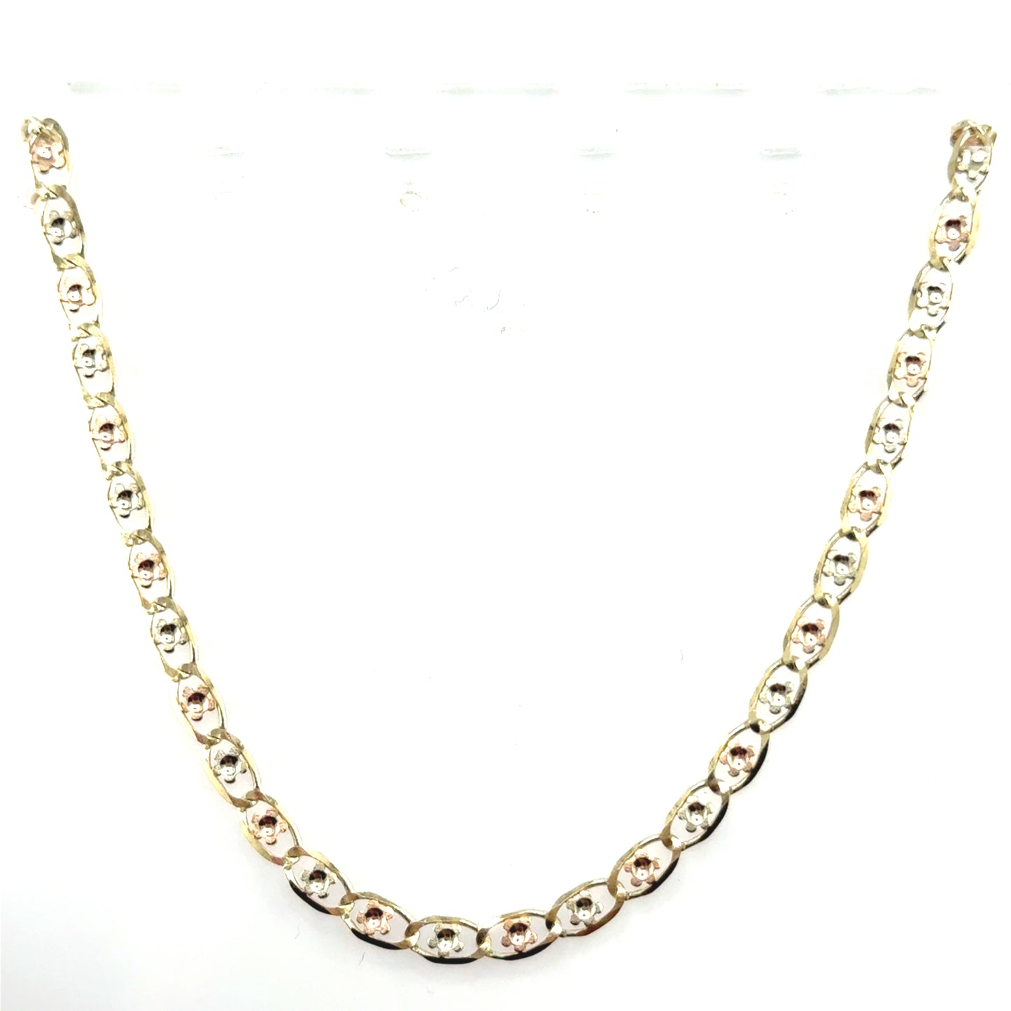 Cadena (marina) en Oro 10K Tres Tono