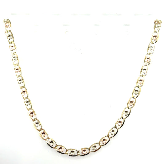 Cadena (marina) en Oro 10K Tres Tono