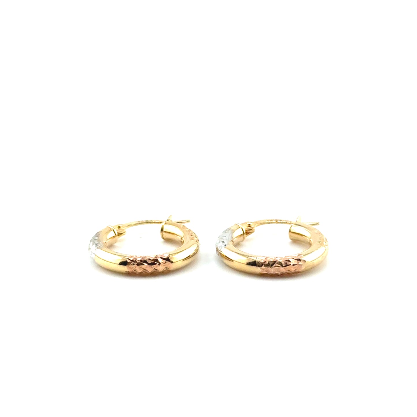 Argollas en Oro 10K Tres Tonos