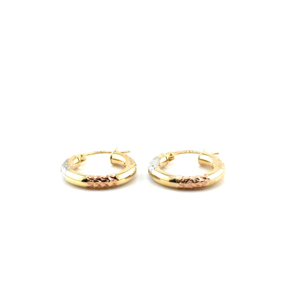 Argollas en Oro 10K Tres Tonos