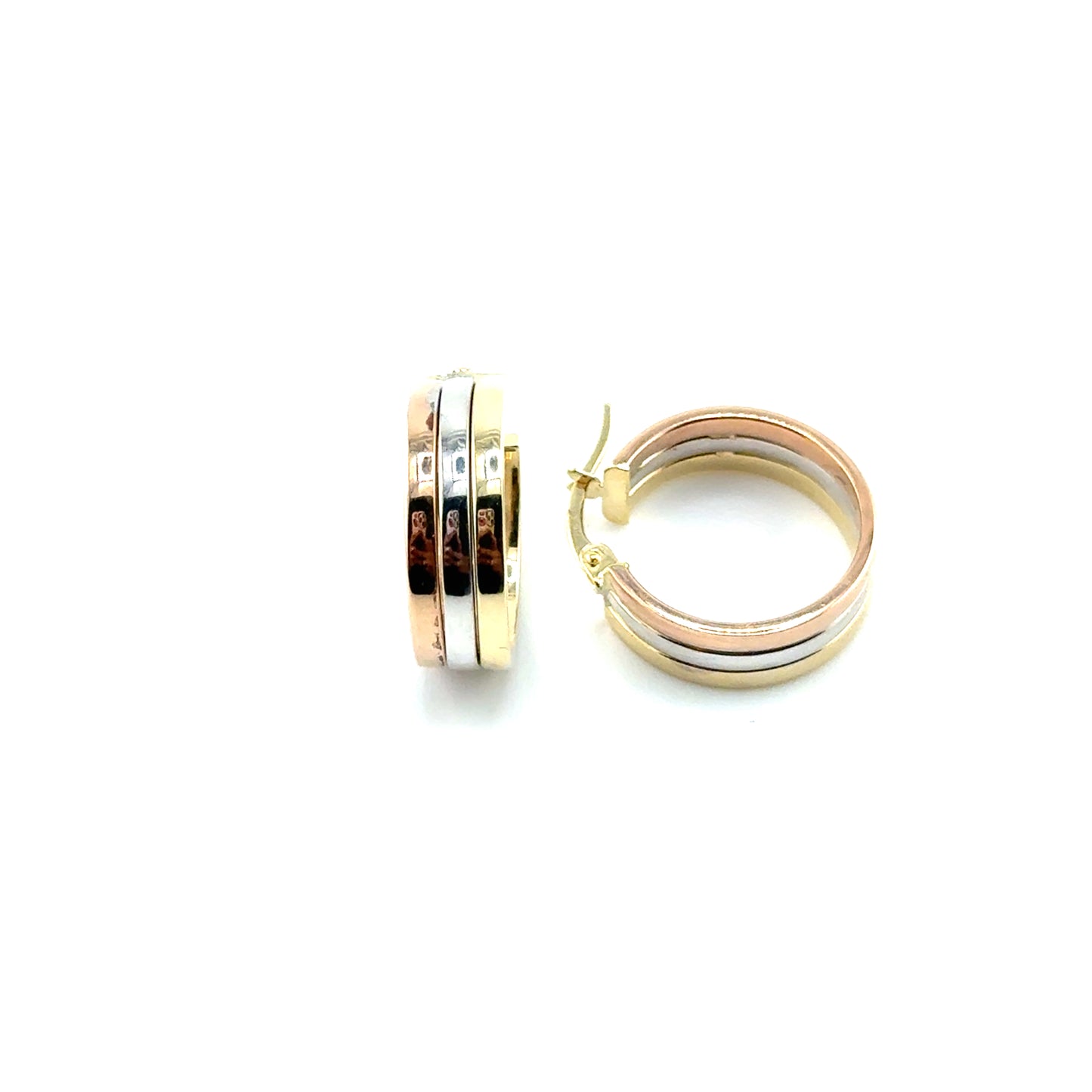 Argollas Oro 10K Tres Tonos