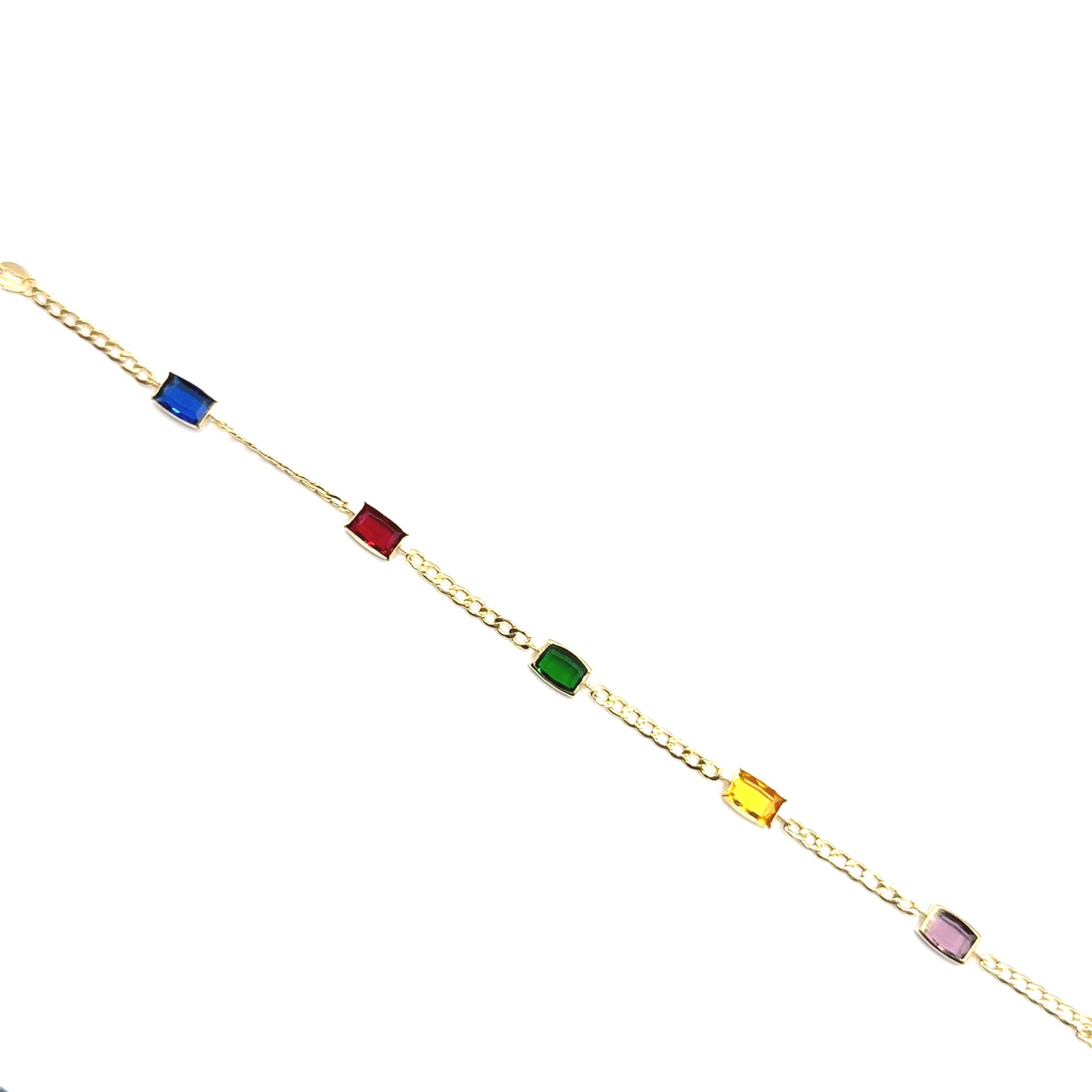 Pulsera Gourmet con Piedras de Colores en Oro 10K