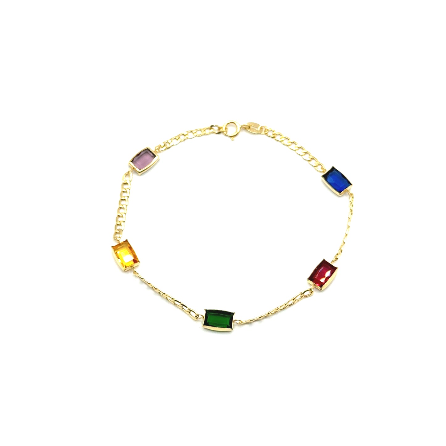 Pulsera Gourmet con Piedras de Colores en Oro 10K