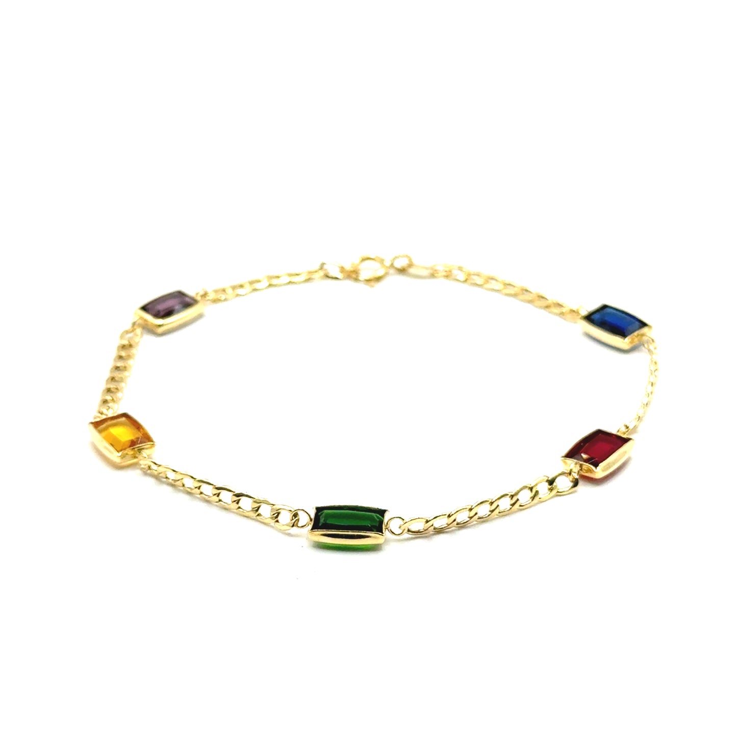 Pulsera Gourmet con Piedras de Colores en Oro 10K
