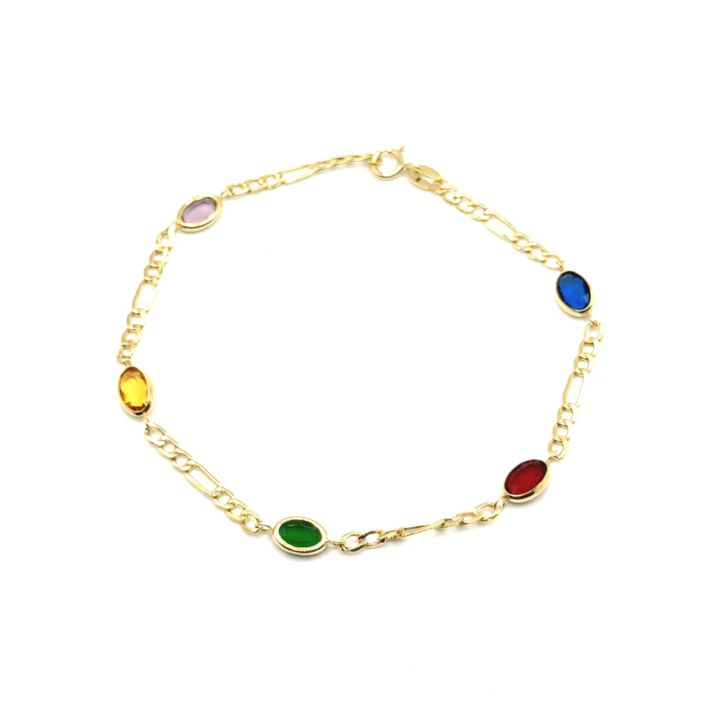 Pulsera Cartier con Piedras de Colores en Oro 10K