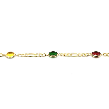 Pulsera Cartier con Piedras de Colores en Oro 10K