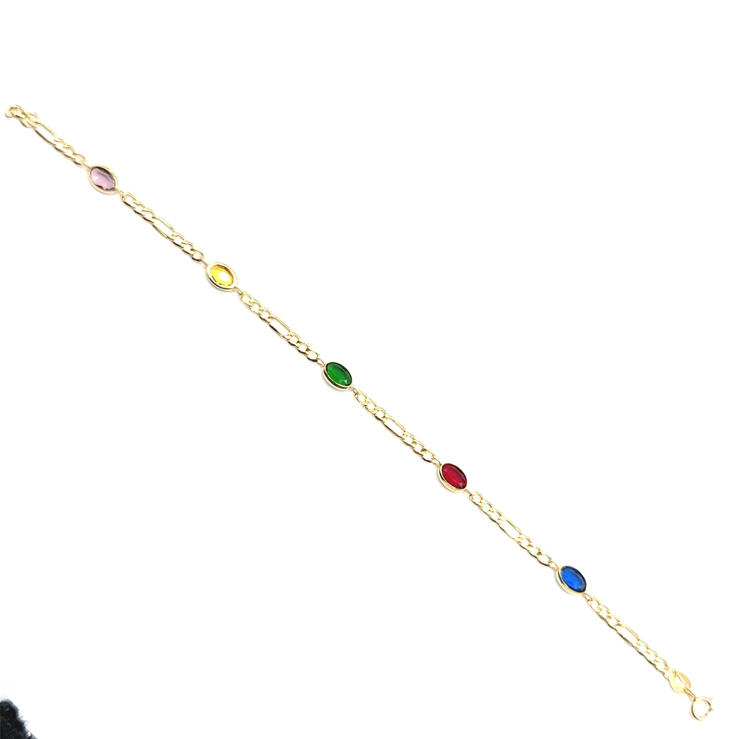 Pulsera Cartier con Piedras de Colores en Oro 10K
