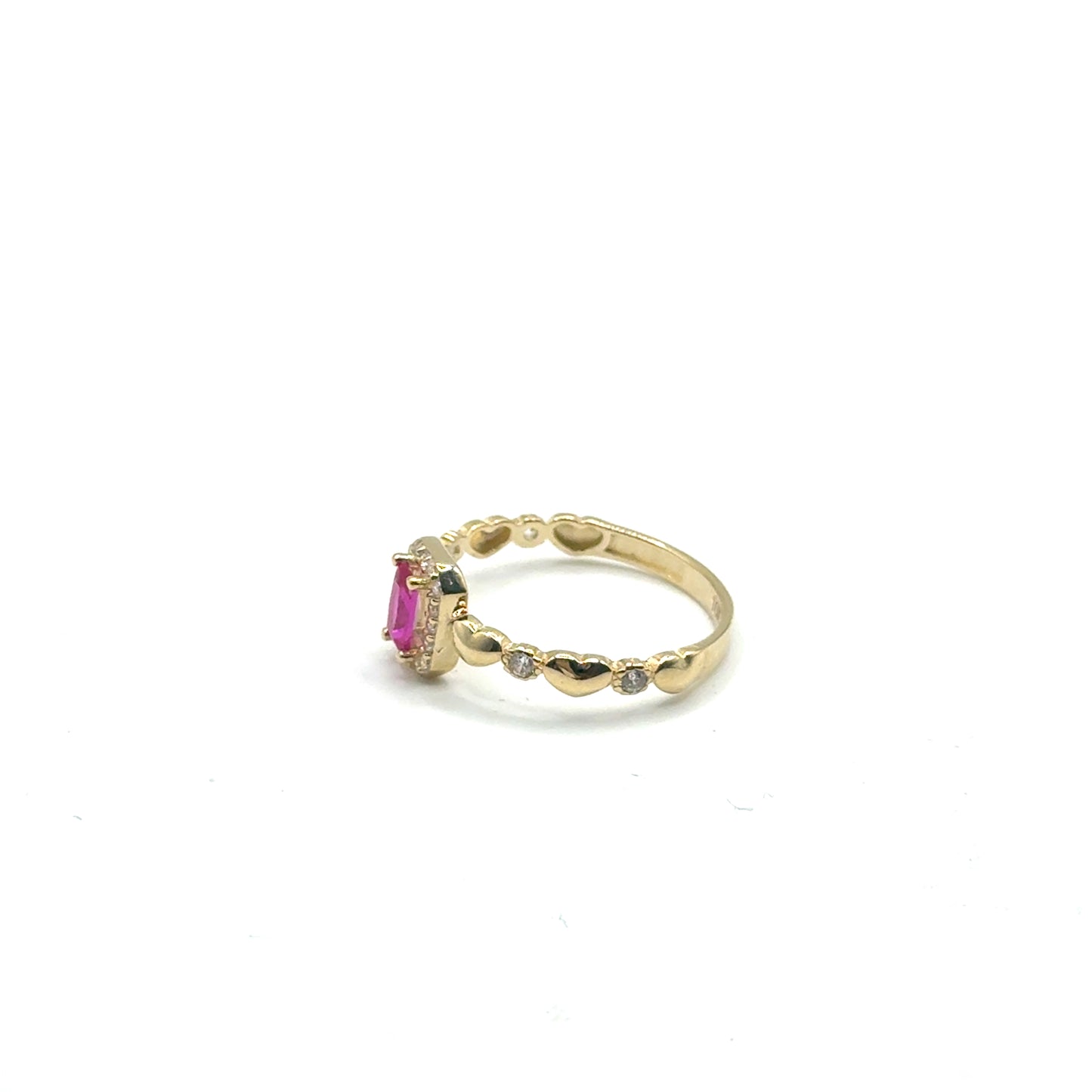 Anillo con Circones (rojo) en Oro 10K