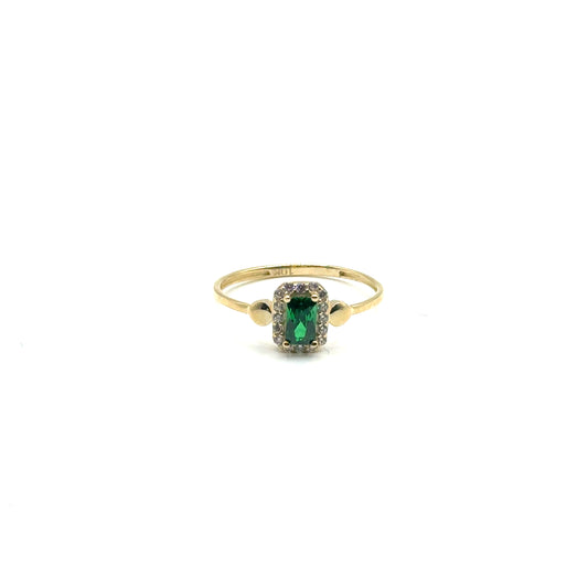 Anillo con Circones (verde) en Oro 10K